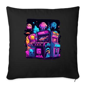 Arcade Gaming Retro Slots Games 80s Gamer - Sofa pillowcase 17,3'' x 17,3'' (45 x 45 cm) - black - Front