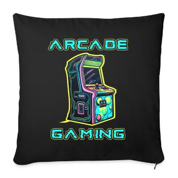 Arcade Gaming Retro Slots Games 80s Gamer - Sofa pillowcase 17,3'' x 17,3'' (45 x 45 cm) - black - Front