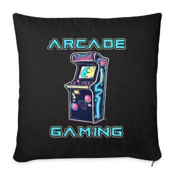 Arcade Gaming Retro Slots Games 80s Gamer - Sofa pillowcase 17,3'' x 17,3'' (45 x 45 cm) - black - Front