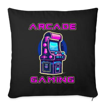 Arcade Gaming Retro Slots Games 80s Gamer - Sofa pillowcase 17,3'' x 17,3'' (45 x 45 cm) - black - Front