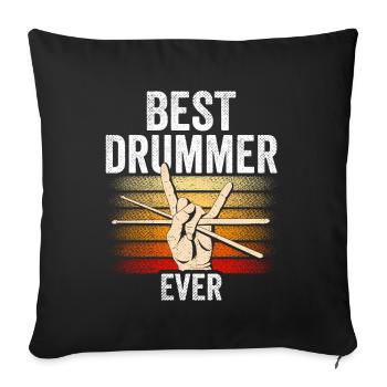 Best Drummer of All Time Drums Drum - Sofa pillowcase 17,3'' x 17,3'' (45 x 45 cm) - black - Front
