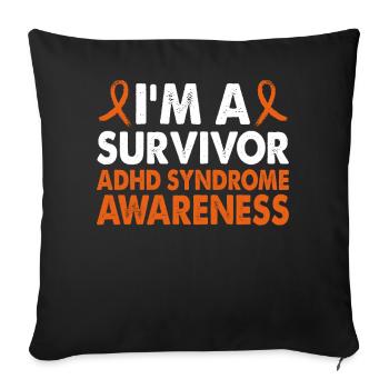 Mois de la sensibilisation au syndrome du TDAH pour - Housse de coussin décorative 45 x 45 cm - noir - Devant