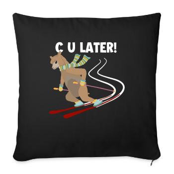 C U Later Huacaya Lama Pako Alpaca Breeder Alpaca - Sofa pillowcase 17,3'' x 17,3'' (45 x 45 cm) - black - Front