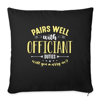 Officiant Pairs Well With Pastor Wedding Minister - Sofa pillowcase 17,3'' x 17,3'' (45 x 45 cm) - black - Front