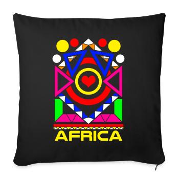 Afrique Coeur Africain - Housse de coussin décorative 45 x 45 cm - noir - Devant