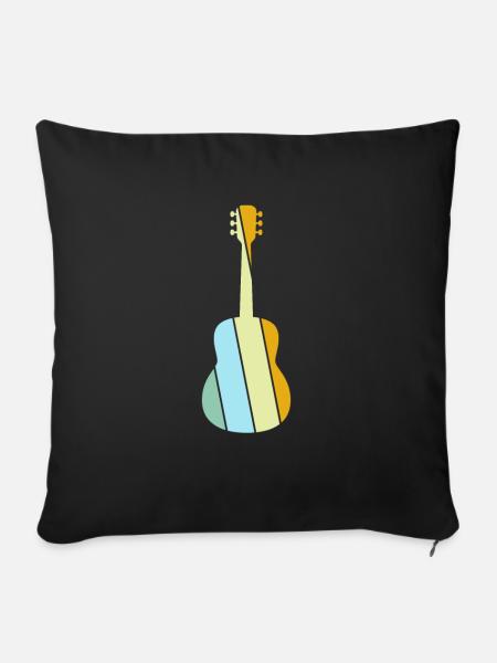 Gitarre Retro - Sofakissenbezug 45 x 45 cm - Schwarz