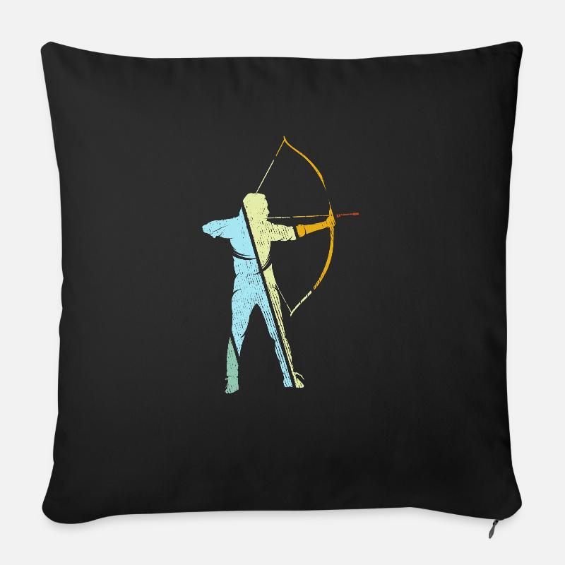 Bogenschießen Retro - Sofakissenbezug 45 x 45 cm - Schwarz