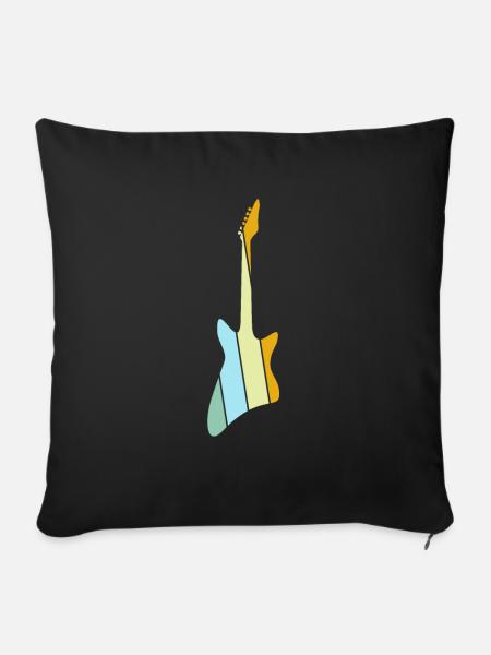 E Gitarre Retro - Sofakissenbezug 45 x 45 cm - Schwarz