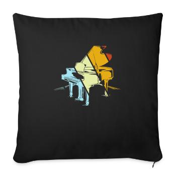 Piano Rétro - Housse de coussin décorative 45 x 45 cm - noir - Devant