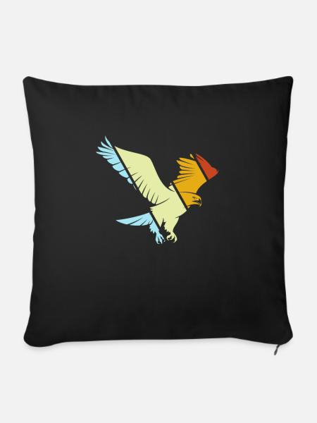 Adler Retro - Sofakissenbezug 45 x 45 cm - Schwarz
