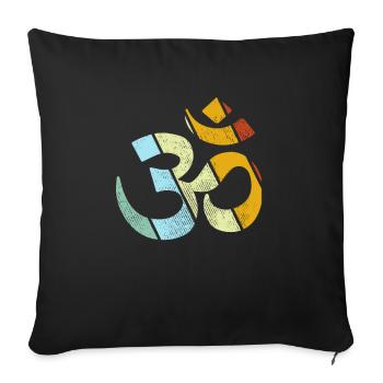 Méditation Rétro - Housse de coussin décorative 45 x 45 cm - noir - Devant