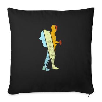 Wandern Retro - Sofakissenbezug 45 x 45 cm - Schwarz - Vorne