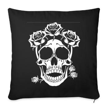 Horror Schädel Schädel Kunst Schädel Gothic Heavy Metal - Sofakissenbezug 45 x 45 cm - Schwarz - Vorne