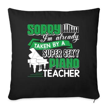 Piano Teacher Taken By Sexy Piano Teacher - Sofa pillowcase 17,3'' x 17,3'' (45 x 45 cm) - black - Front