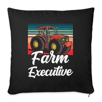 Chef Fermier Agriculteur - Housse de coussin décorative 45 x 45 cm - noir - Devant