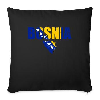 Bosnia Vintage Map Bosnia Flag Bosnians - Sofa pillowcase 17,3'' x 17,3'' (45 x 45 cm) - black - Front