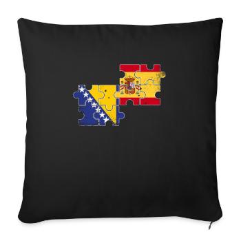 Bosnia Spain Vintage Flag Spanish Bosnians - Sofa pillowcase 17,3'' x 17,3'' (45 x 45 cm) - black - Front