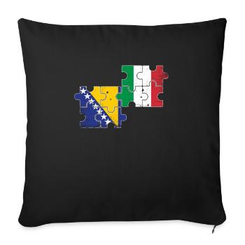 Bosnia Italy Vintage Flag Italian Bosnian - Sofa pillowcase 17,3'' x 17,3'' (45 x 45 cm) - black - Front