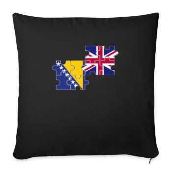 Bosnia and Herzegovina UK Flag British Bosnian - Sofa pillowcase 17,3'' x 17,3'' (45 x 45 cm) - black - Front