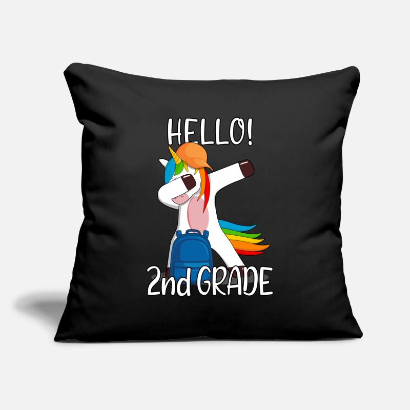 École élémentaire de deuxième année de 2e année Einhorn Housse de coussin décorative 45 x 45 cm