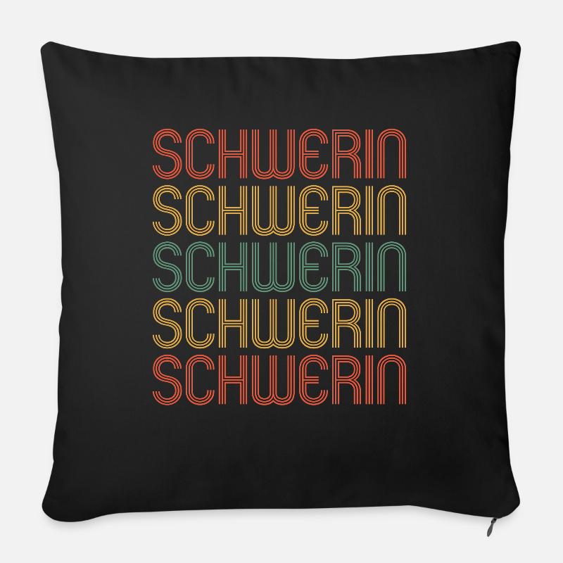 Schwerin Schwerinerin Schweriner Stadt Schwerin - Sofakissenbezug 45 x 45 cm - Schwarz