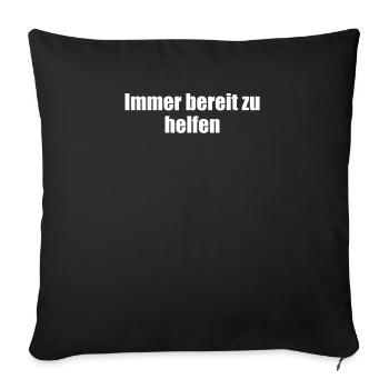 Feuerwehr - Immer bereit zu helfen - Sofakissenbezug 45 x 45 cm - Schwarz - Vorne