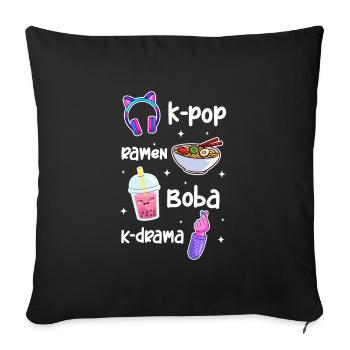 Bubble Tea - Sofakissenbezug 45 x 45 cm - Schwarz - Vorne
