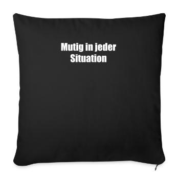 Feuerwehr - Mutig in jeder Situation - Sofakissenbezug 45 x 45 cm - Schwarz - Vorne