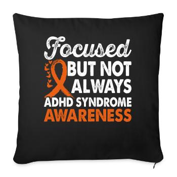 concentré, mais pas toujours - Housse de coussin décorative 45 x 45 cm - noir - Devant