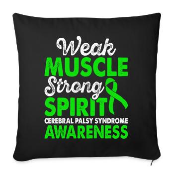Weak muscle strong mind awareness of the - Sofa pillowcase 17,3'' x 17,3'' (45 x 45 cm) - black - Front
