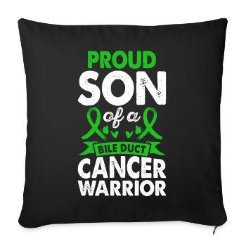 Fils du canal biliaire Cancer conscience guerrière - Housse de coussin décorative 45 x 45 cm - noir - Devant