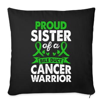 Sœur du guerrier du cancer des canaux biliaires - Housse de coussin décorative 45 x 45 cm - noir - Devant