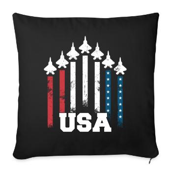 USA combat aircraft flag formation air force - Sofakissenbezug 45 x 45 cm - Schwarz - Vorne