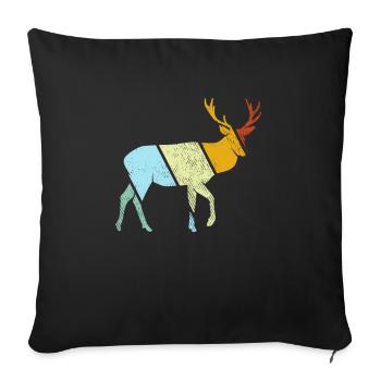 Hirsch Rétro - Housse de coussin décorative 45 x 45 cm - noir - Devant