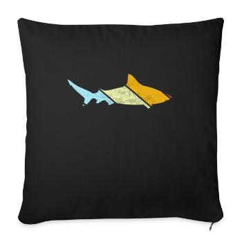 Shark Retro - Sofa pillowcase 17,3'' x 17,3'' (45 x 45 cm) - black - Front