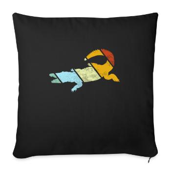 Krokodil Retro - Sofakissenbezug 45 x 45 cm - Schwarz - Vorne