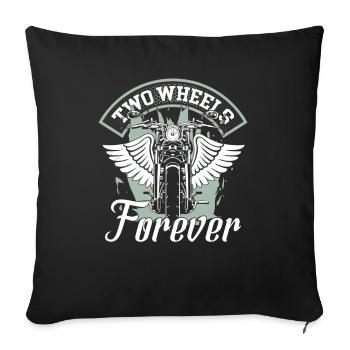 Two Wheels Forever Motorcycle Lover - Sofa pillowcase 17,3'' x 17,3'' (45 x 45 cm) - black - Front