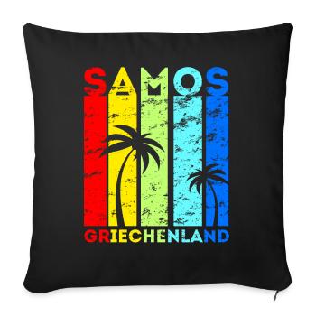 Samos Griechenland Insel Urlaub Idee - Sofakissenbezug 45 x 45 cm - Schwarz - Vorne