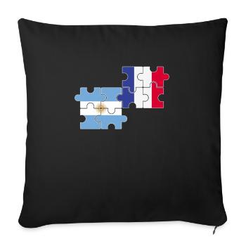 Argentine France Drapeau Argentine - Housse de coussin décorative 45 x 45 cm - noir - Devant