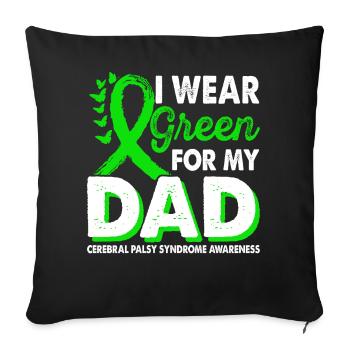 Wear green for Awareness Month for - Sofa pillowcase 17,3'' x 17,3'' (45 x 45 cm) - black - Front