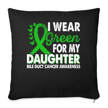 Portez du vert pour le Mois de la sensibilisation pour - Housse de coussin décorative 45 x 45 cm - noir - Devant