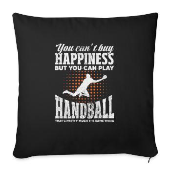 Handball Handball Handball Handball Joueur de sport Cadeau - Housse de coussin décorative 45 x 45 cm - noir - Devant