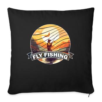 Vintage Art for Fly Fishing Enthusiasts Trout - Sofakissenbezug 45 x 45 cm - Schwarz - Vorne