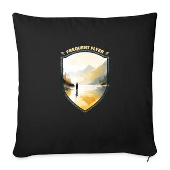 Fly Fishing Casting Art - A Canvas In Nature - Sofakissenbezug 45 x 45 cm - Schwarz - Vorne