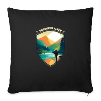 Fly Fishing Mountain Lake Perfect Cast Perfect - Sofakissenbezug 45 x 45 cm - Schwarz - Vorne