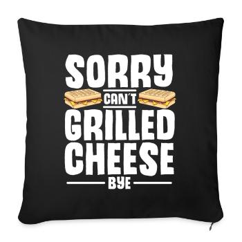 Amour Fromage Grillé Hommes Femmes - Housse de coussin décorative 45 x 45 cm - noir - Devant