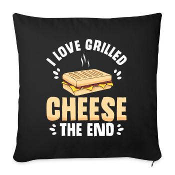 Amour Fromage Grillé Hommes Femmes - Housse de coussin décorative 45 x 45 cm - noir - Devant