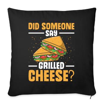 Amour Fromage Grillé Hommes Femmes - Housse de coussin décorative 45 x 45 cm - noir - Devant