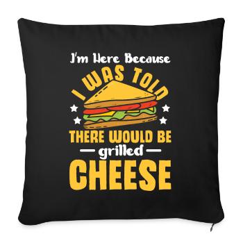 Amour Fromage Grillé Hommes Femmes - Housse de coussin décorative 45 x 45 cm - noir - Devant