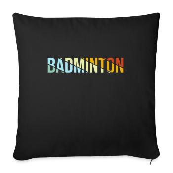 Badminton Rétro - Housse de coussin décorative 45 x 45 cm - noir - Devant